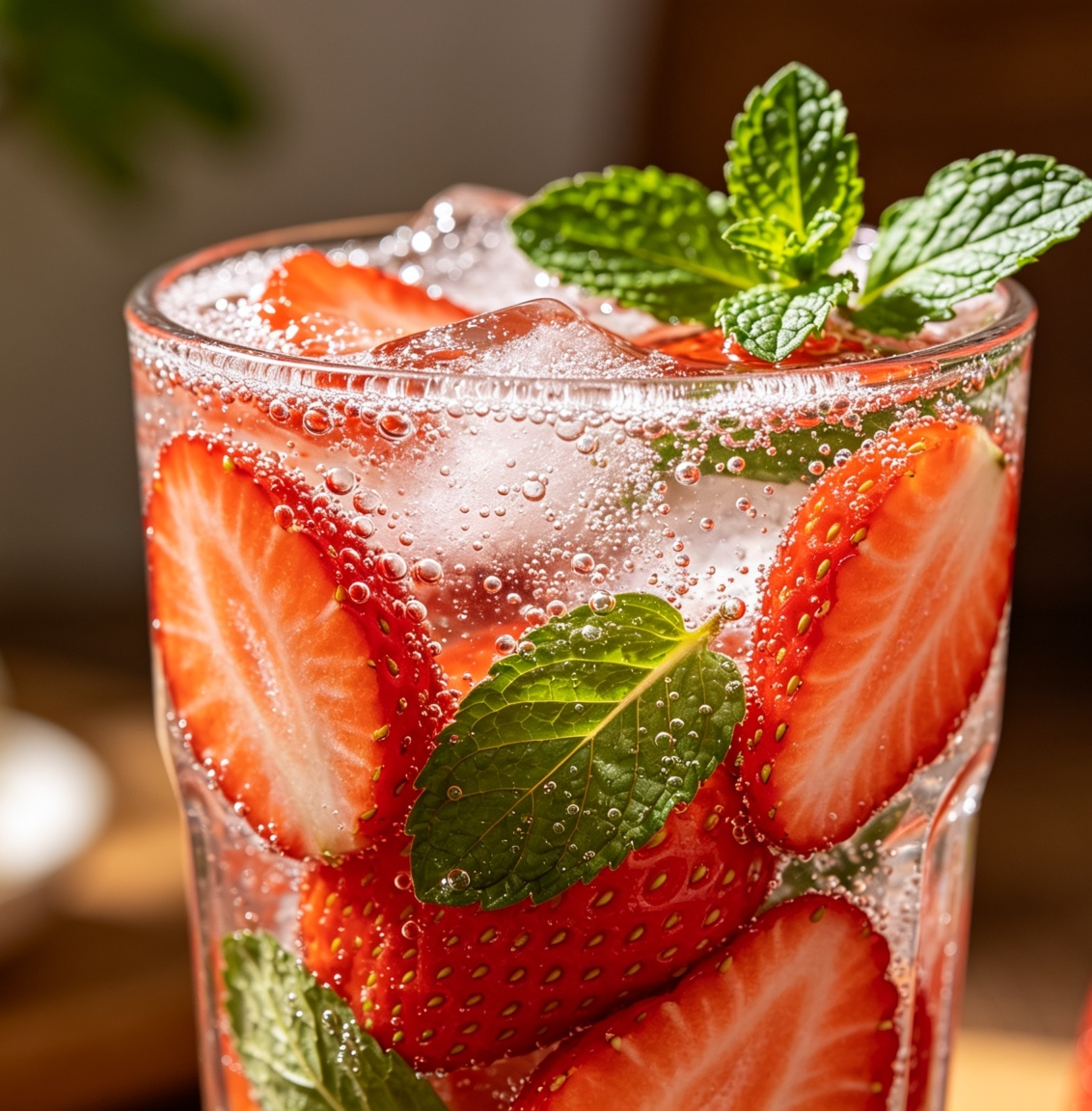 Strawberry Mint Fizz