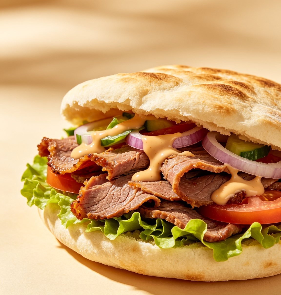 Doner in Pitta Bread